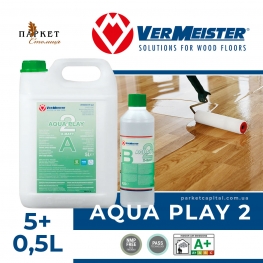 Лак двухкомпонентный на водной основе для деревянных полов AQUA PLAY 2 Vermeister (5,5l)