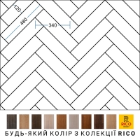 Паркетная доска Дуб Английская елка 120 Rico Parquet