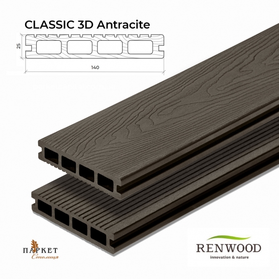 Террасная доска Antracite CLASSIC 3D RENWOOD