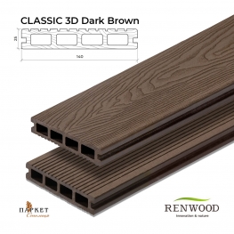 Терасна дошка Dark Brown CLASSIC 3D RENWOOD