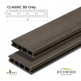 Терасна дошка Grey CLASSIC 3D RENWOOD