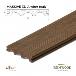 Терасна дошка Amber Teak Massive 3D RENWOOD