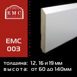 Плинтус МДФ белый EMC-003