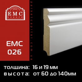 Плинтус МДФ белый EMC-026