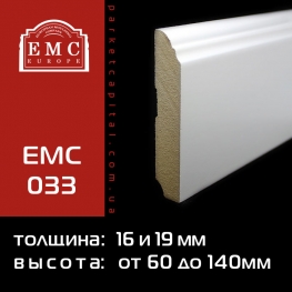 Плинтус МДФ белый EMC-033