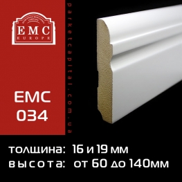 Плинтус МДФ белый EMC-034