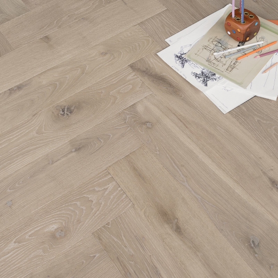 Инженерная паркетная доска Дуб Серое дерево Английская Ёлка BONNARD